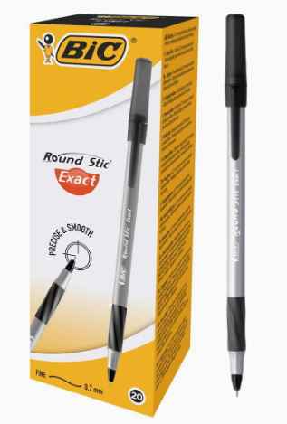 BIC ROUND STIC EXACT BALL PEN FINE BLACK